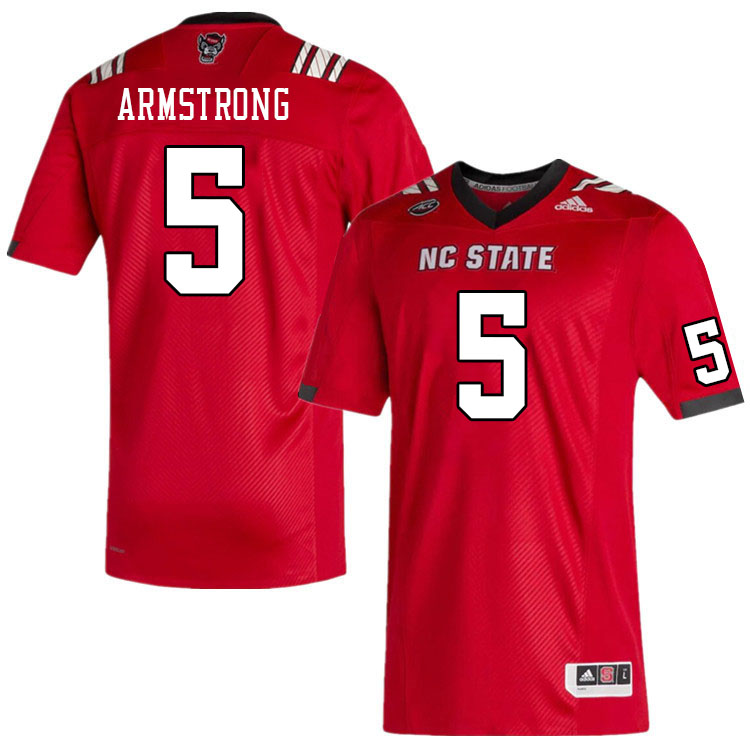 Men #5 Brennan Armstrong North Carolina State Wolfpacks College Football Jerseys Stitched-Red - Click Image to Close
